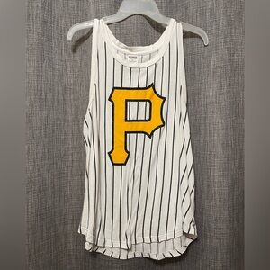 PINK Victoria's Secret White and Black Striped Tank